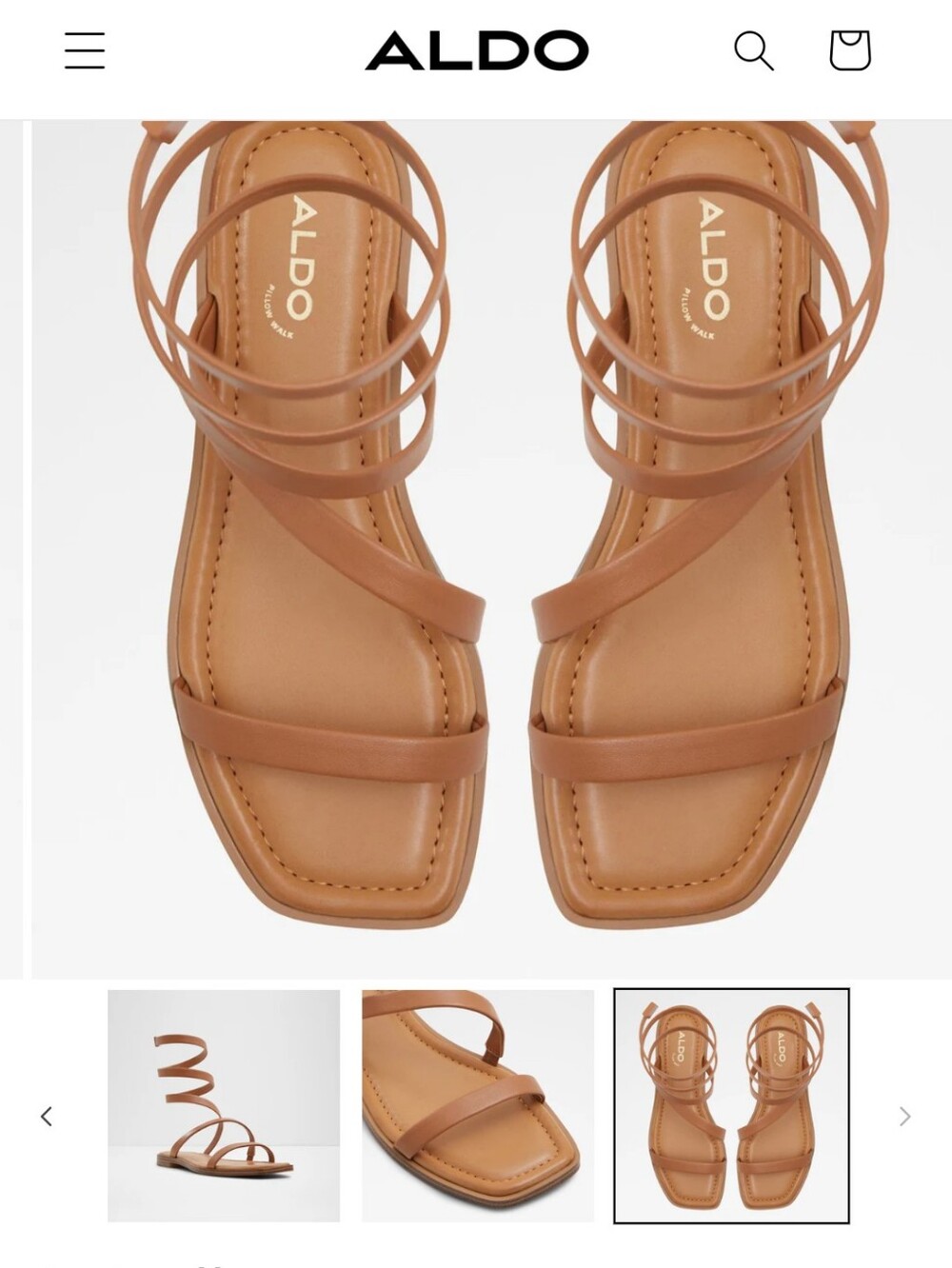 ALDO Spinella Tan Spiral Wrap Gladiator Sandals